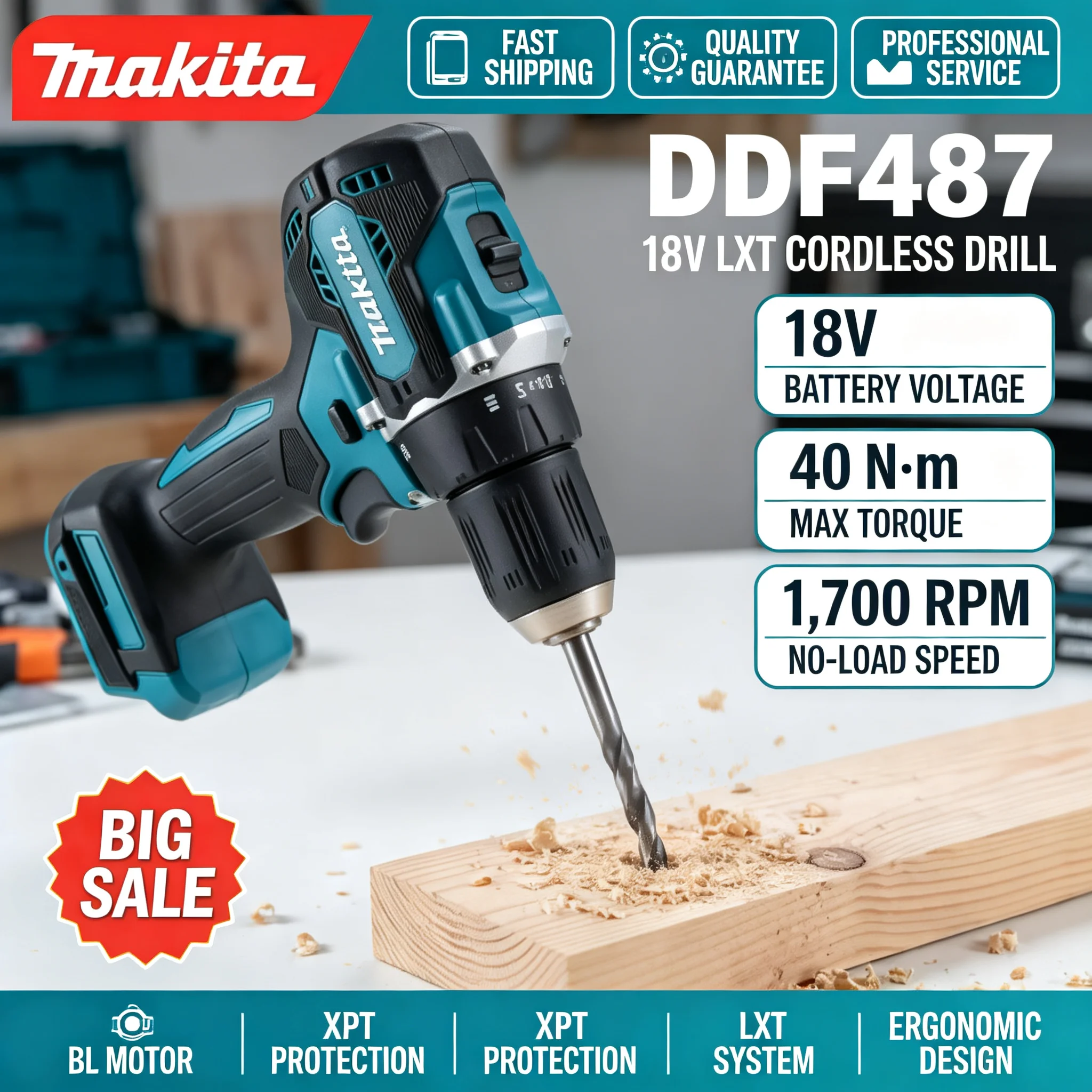 Trapano a batteria Makita DDF4 - Brushless Cordless Electric Drill 18V recensione e prezzo